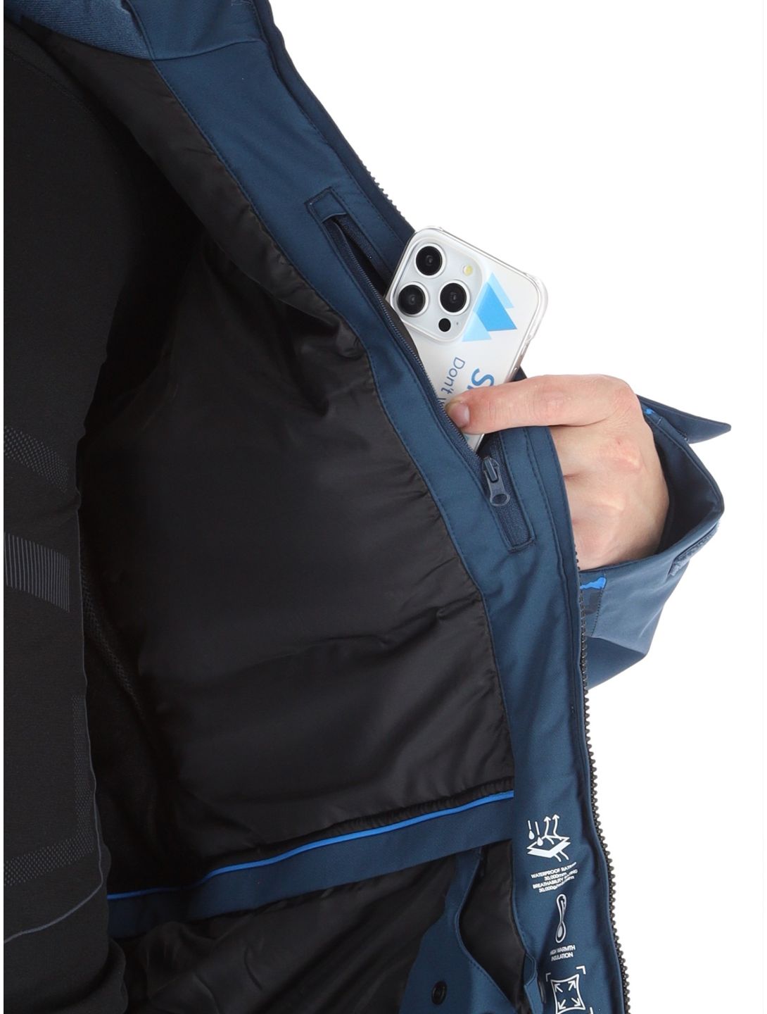 Dare2b, Baseplate II chaqueta de esquí hombres Moonlight Denim / Athletic Blue Mountain Print azul 