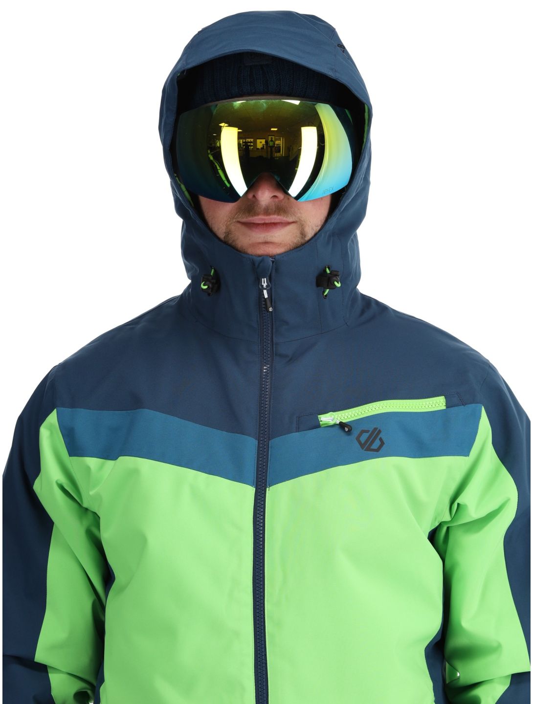 Dare2b, Eagly II chaqueta de esquí hombres Moonlight Denim / Green Flash azul, verde 