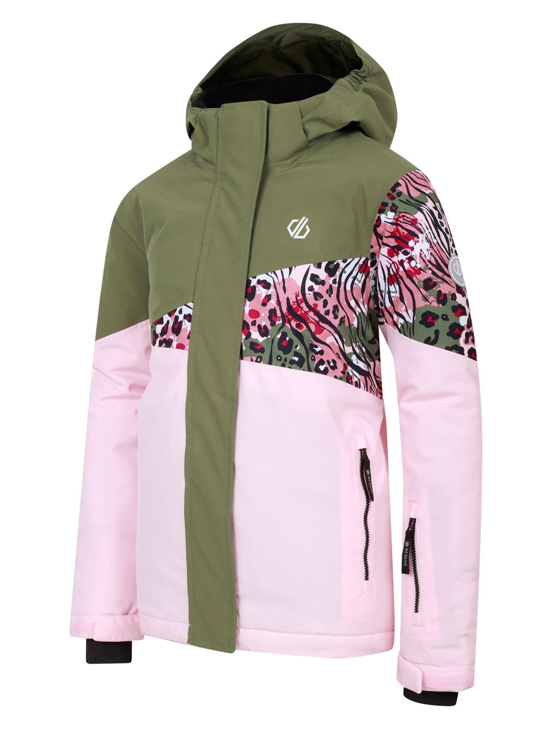 Dare2b, Humour III chaqueta de esquí niños Crystal Rose / Olivine Leopard Print rosa 