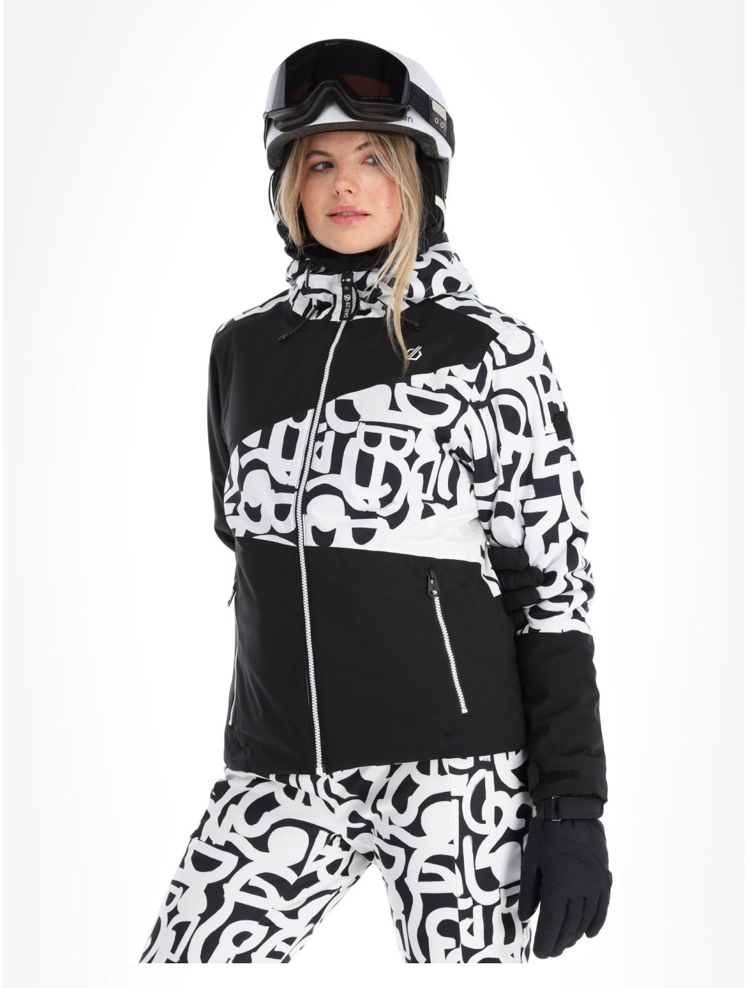 Dare2b, Ice chaqueta de esquí mujeres Black and White Graffiti Print / Black blanco, negro 