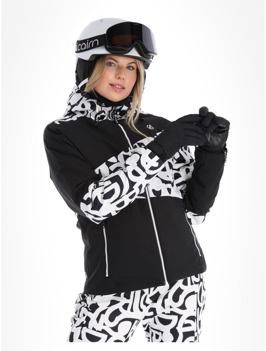 Dare2b, Ice chaqueta de esquí mujeres Black and White Graffiti Print / Black blanco, negro 