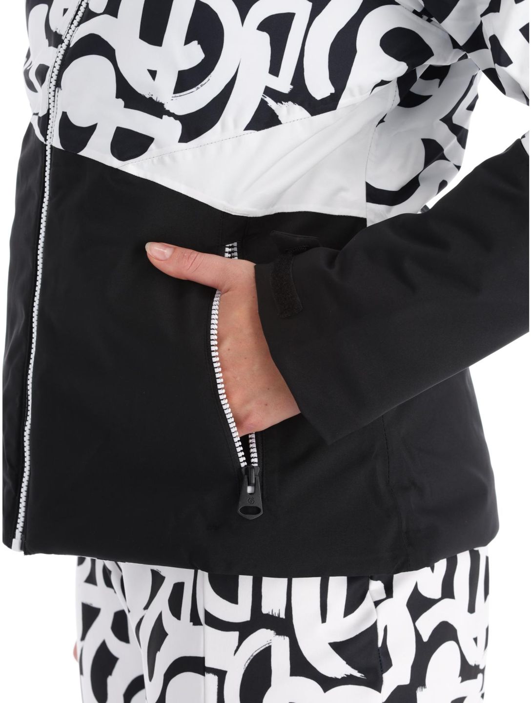 Dare2b, Ice chaqueta de esquí mujeres Black and White Graffiti Print / Black blanco, negro 