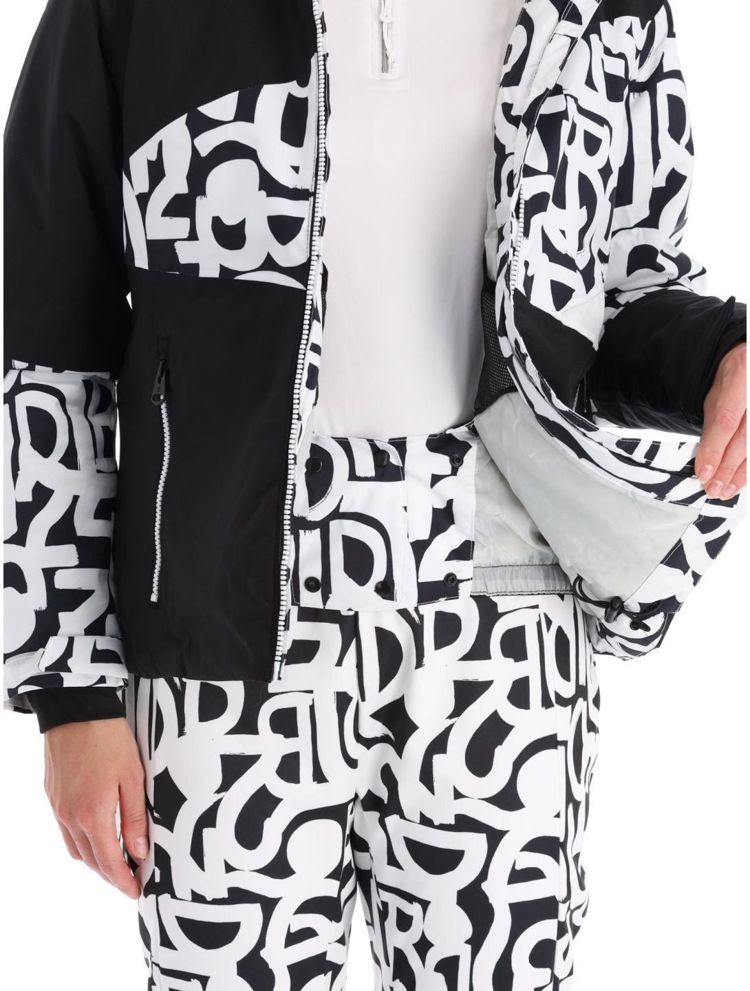 Dare2b, Ice chaqueta de esquí mujeres Black and White Graffiti Print / Black blanco, negro 