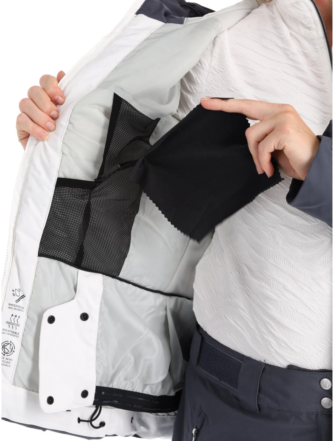 Dare2b, Ice chaqueta de esquí mujeres White / Ebony Grey blanco, gris 