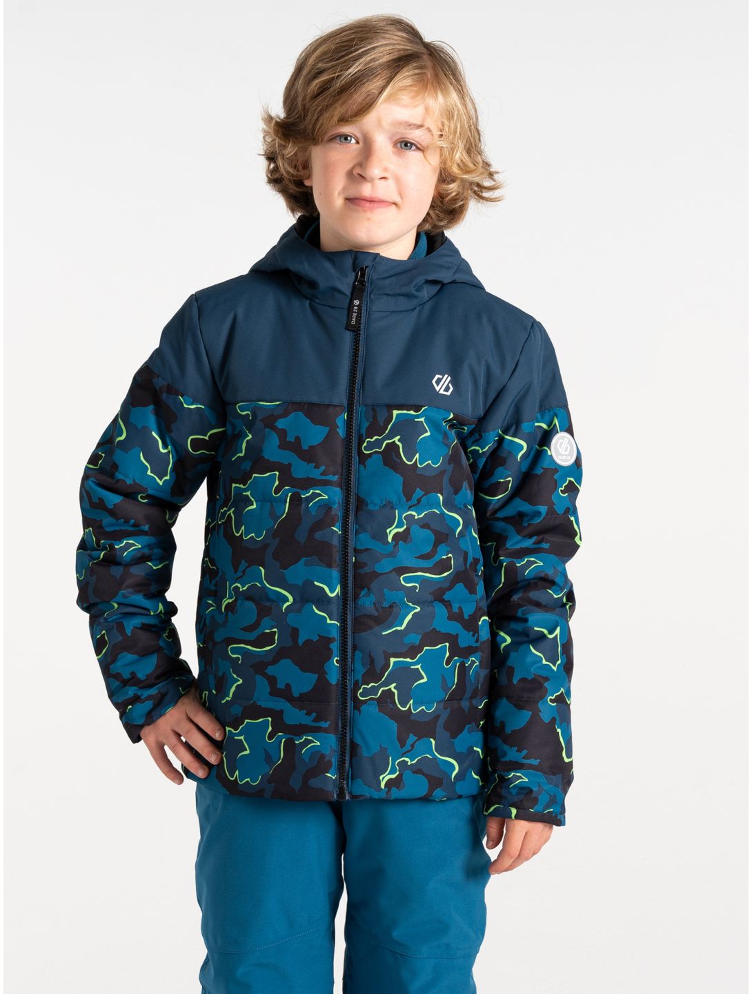 Dare2b, Liftie chaqueta de esquí niños Moonlight Denim / Kingfisher Blue Camo Print azul 