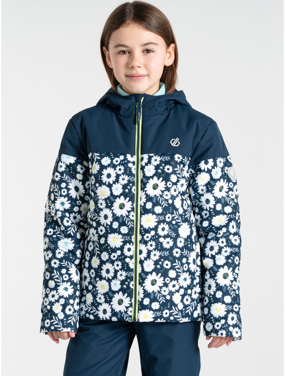 Dare2b, Liftie chaqueta de esquí niños Moonlight Denim / Moonlight Denim Daisy Print azul, blanco 