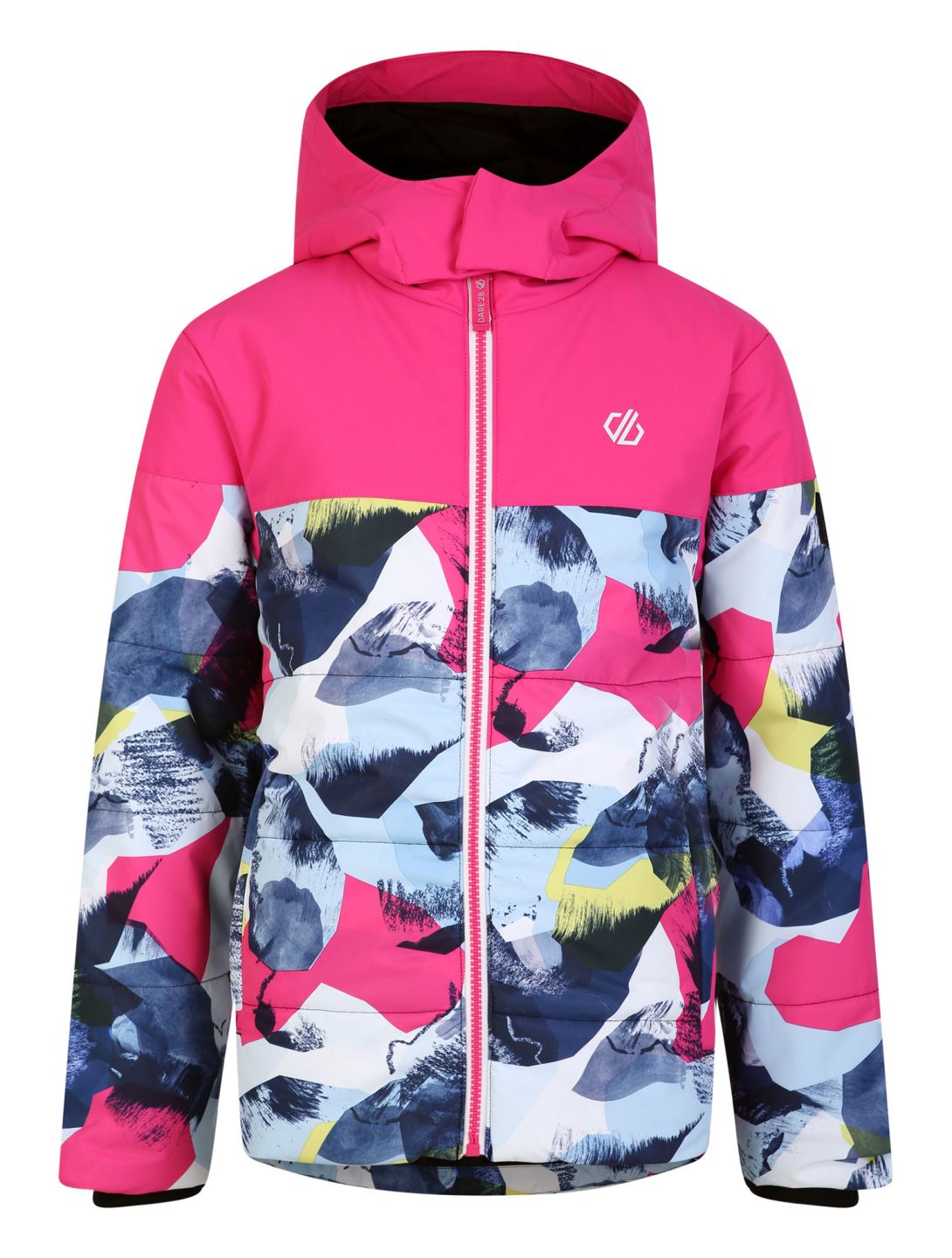 Dare2b, Liftie chaqueta de esquí niños Pure Pink / Quiet Blue Abstract Mountain Print azul, rosa 