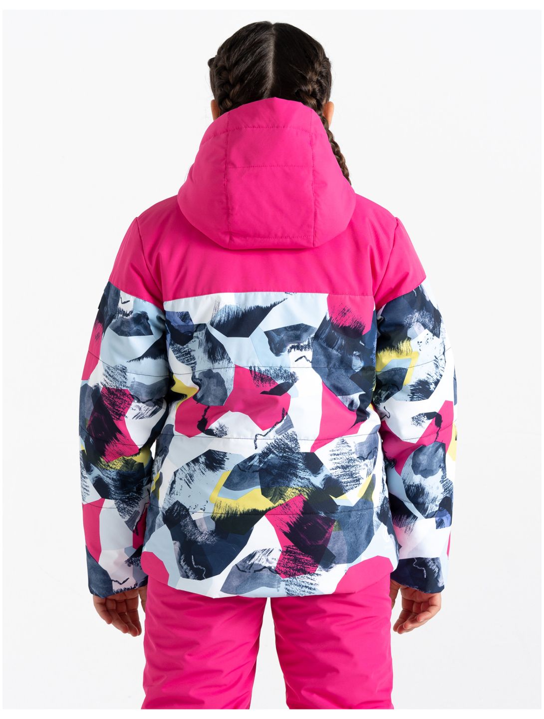 Dare2b, Liftie chaqueta de esquí niños Pure Pink / Quiet Blue Abstract Mountain Print azul, rosa 