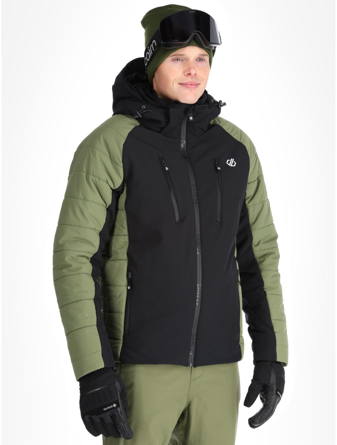 Dare2b, Speed chaqueta de esquí softshell hombres Olivine Green / Black negro, verde 