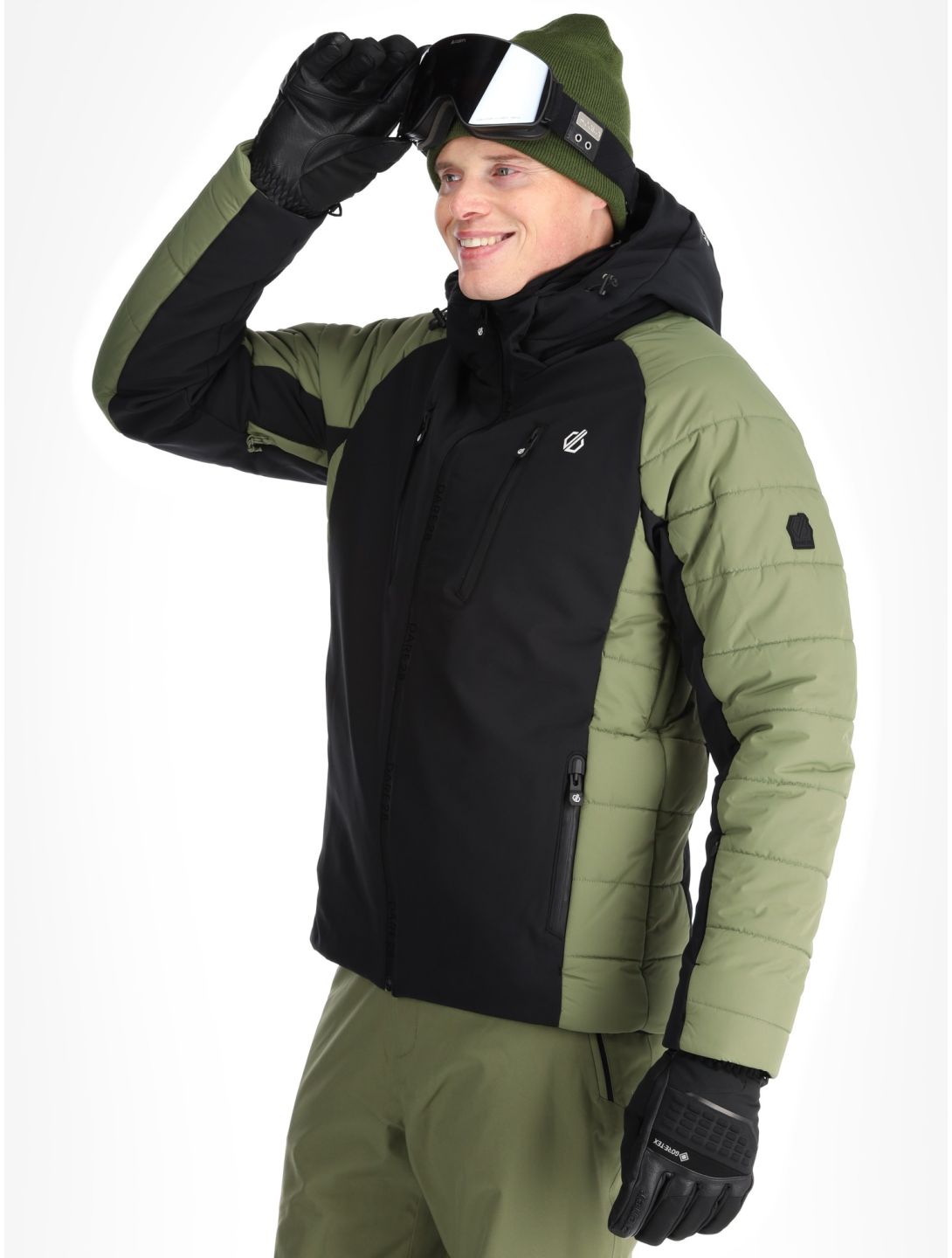 Dare2b, Speed chaqueta de esquí softshell hombres Olivine Green / Black negro, verde 