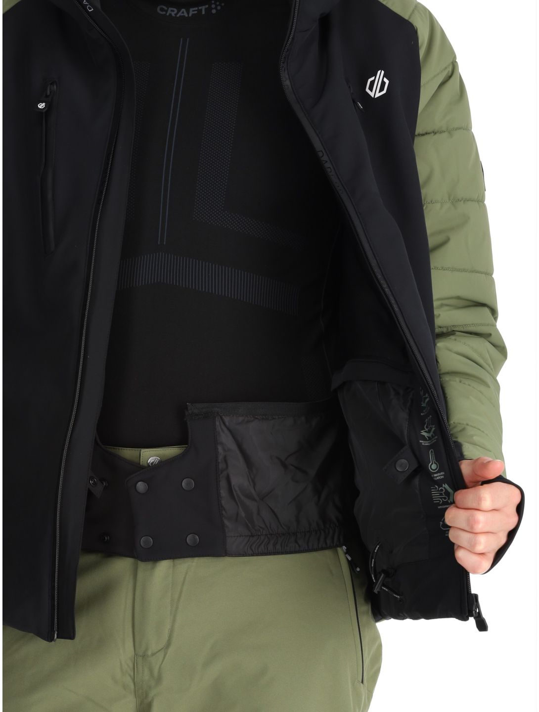 Dare2b, Speed chaqueta de esquí softshell hombres Olivine Green / Black negro, verde 