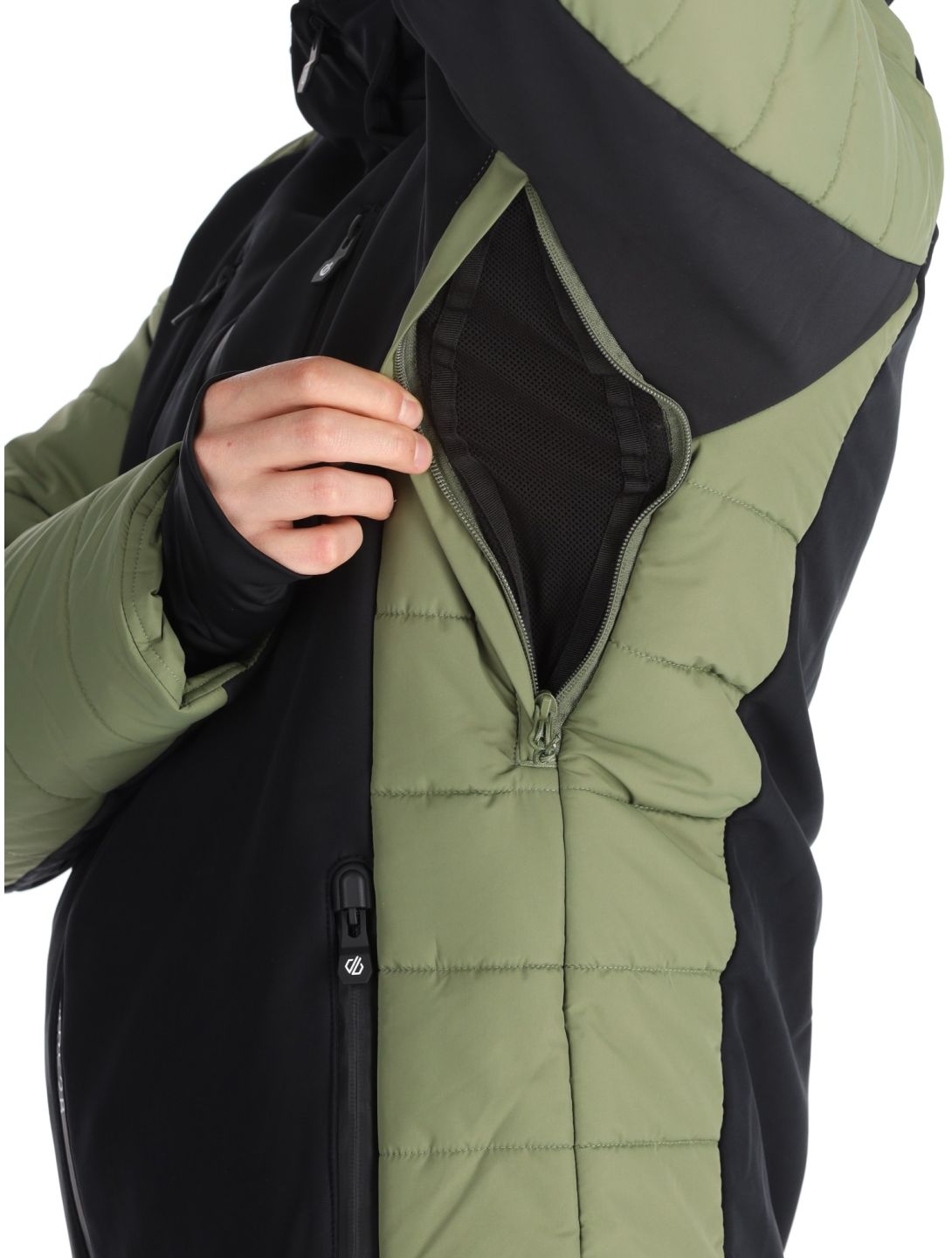 Dare2b, Speed chaqueta de esquí softshell hombres Olivine Green / Black negro, verde 