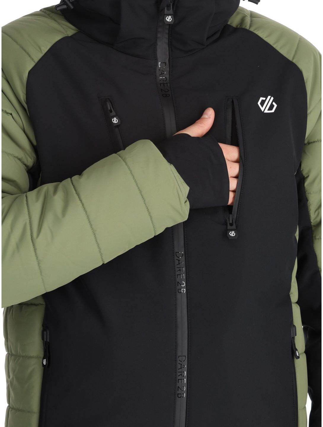 Dare2b, Speed chaqueta de esquí softshell hombres Olivine Green / Black negro, verde 