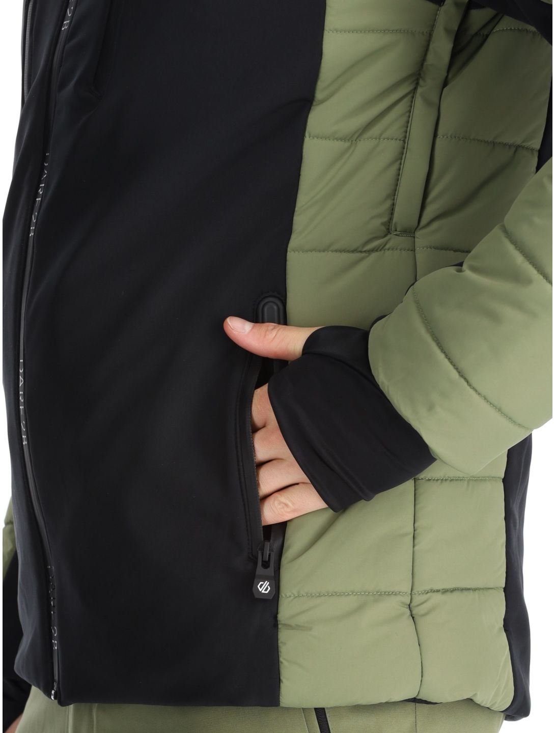 Dare2b, Speed chaqueta de esquí softshell hombres Olivine Green / Black negro, verde 