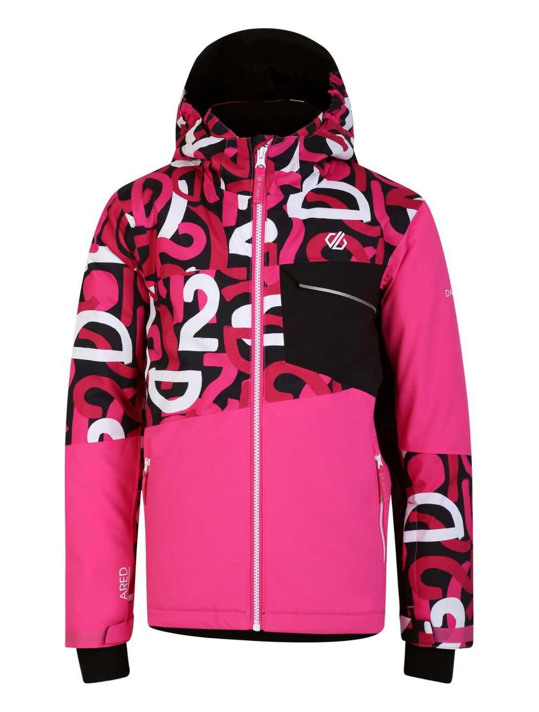 Dare2b, Traverse chaqueta de esquí niños Kids Ski Graffiti Print / Black rosa 