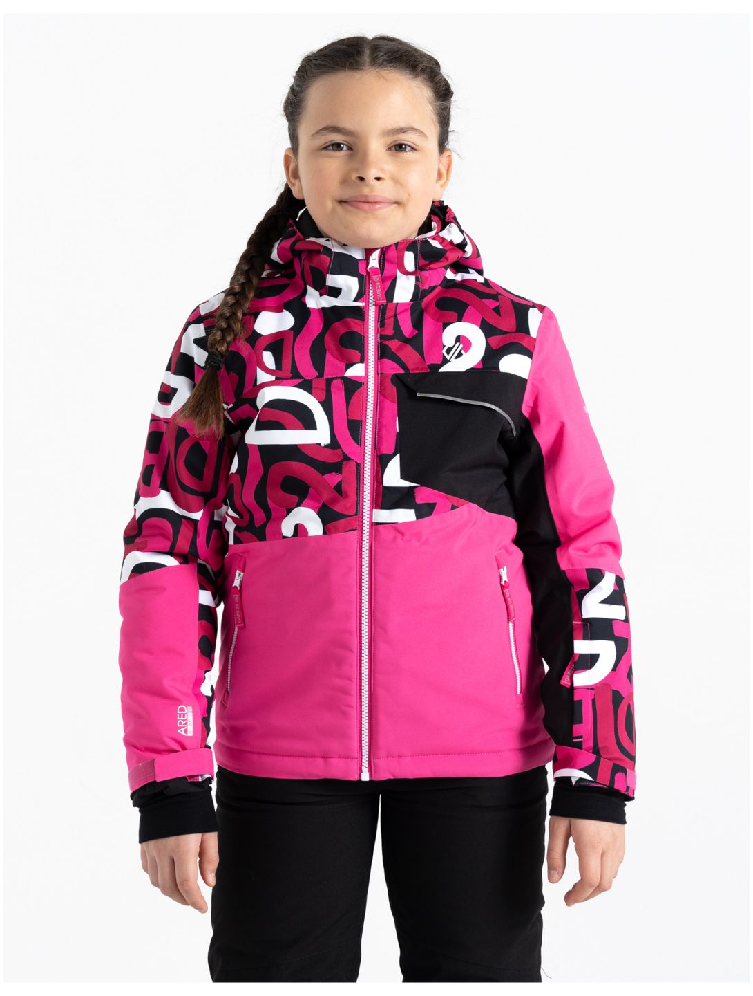 Dare2b, Traverse chaqueta de esquí niños Kids Ski Graffiti Print / Black rosa 