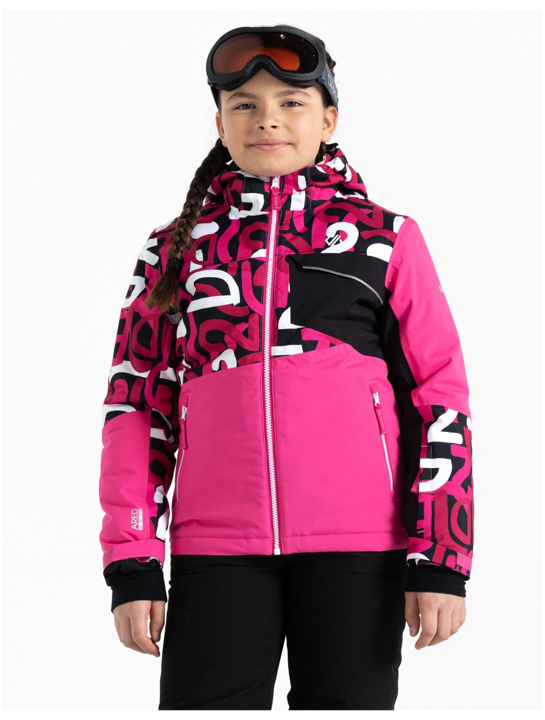 Dare2b, Traverse chaqueta de esquí niños Kids Ski Graffiti Print / Black rosa 