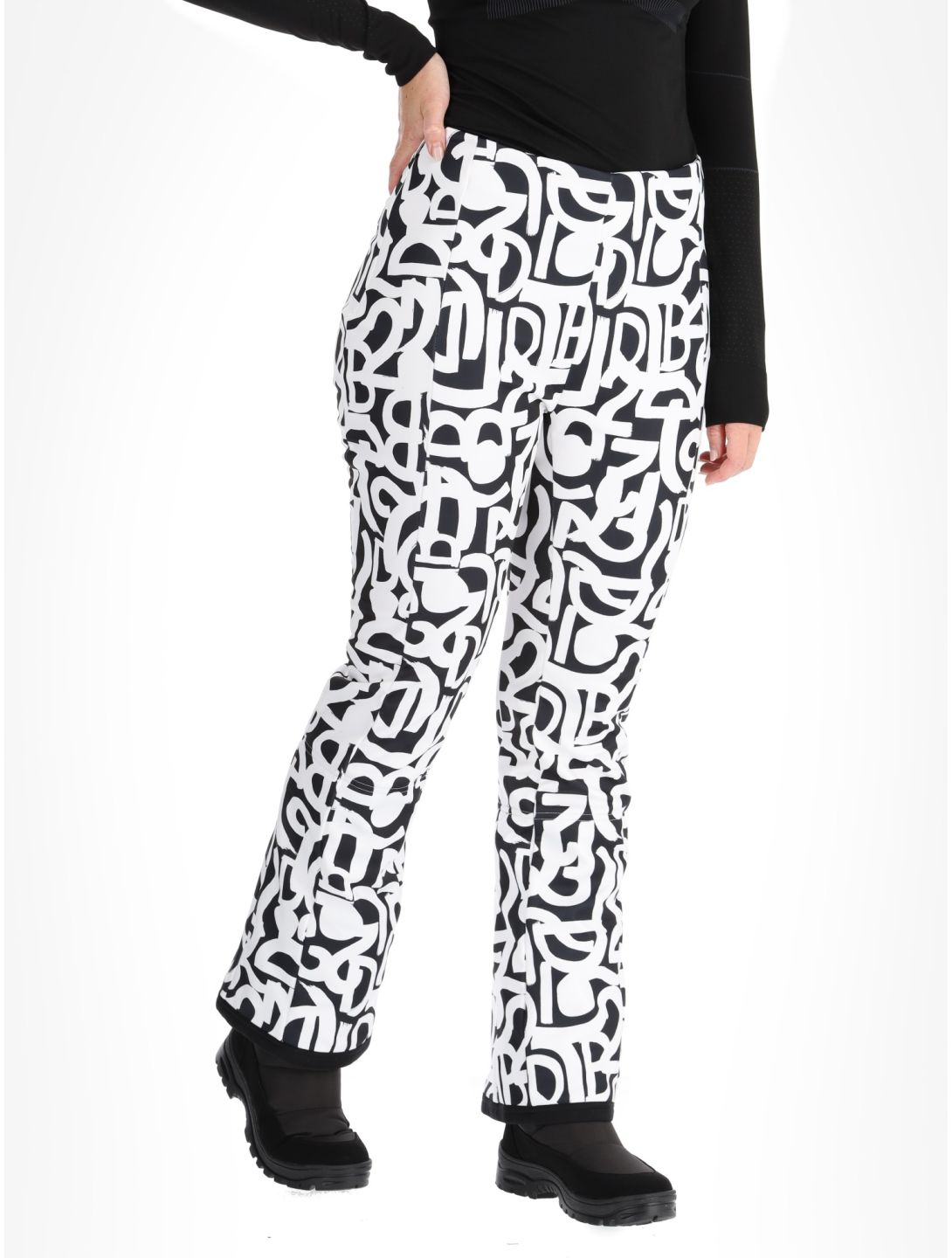 Dare2b, Upshill pantalones de esquí softshell mujeres Black and White Graffiti Print blanco, negro 