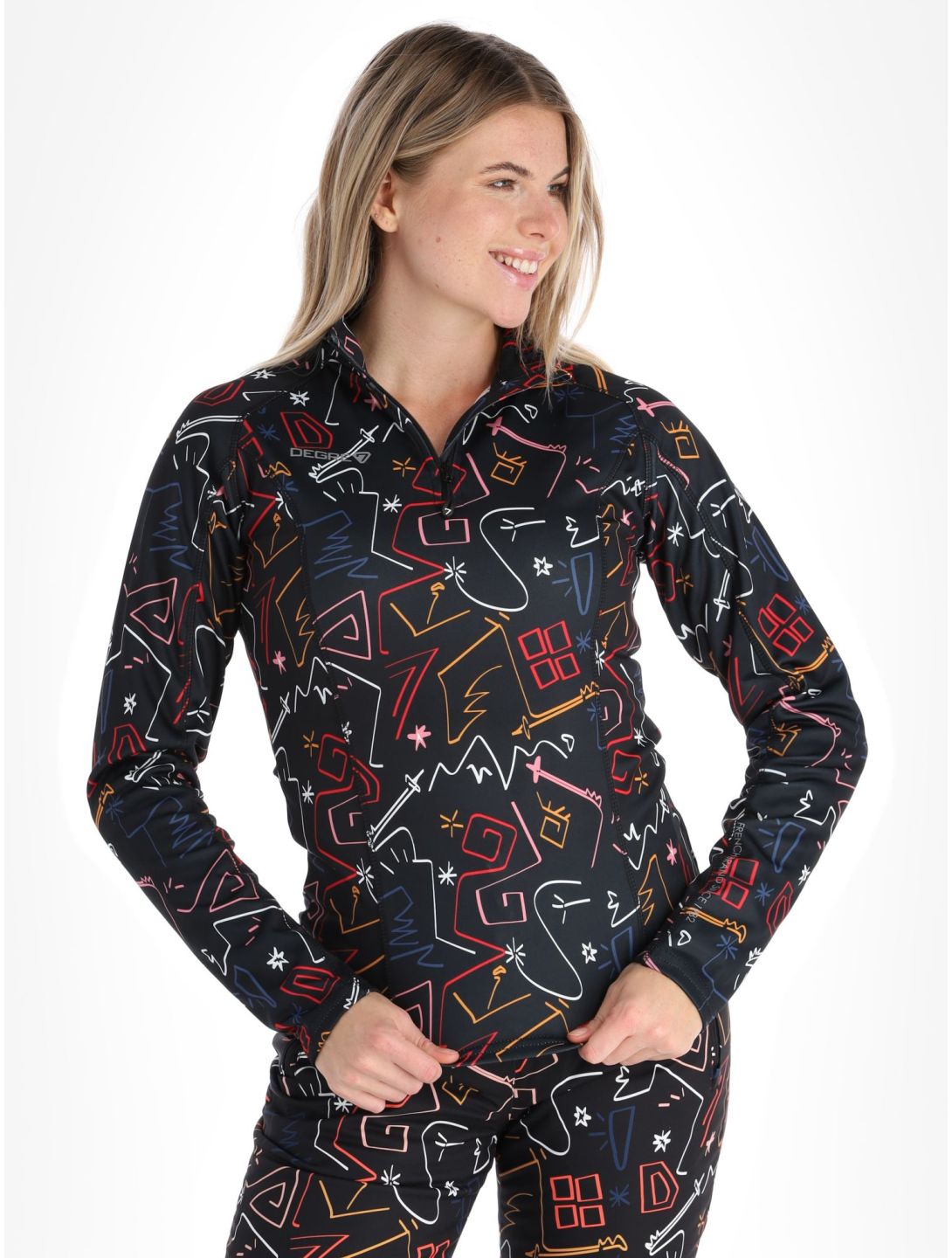 Degre7, Veyrand Print jersey mujeres Black negro 