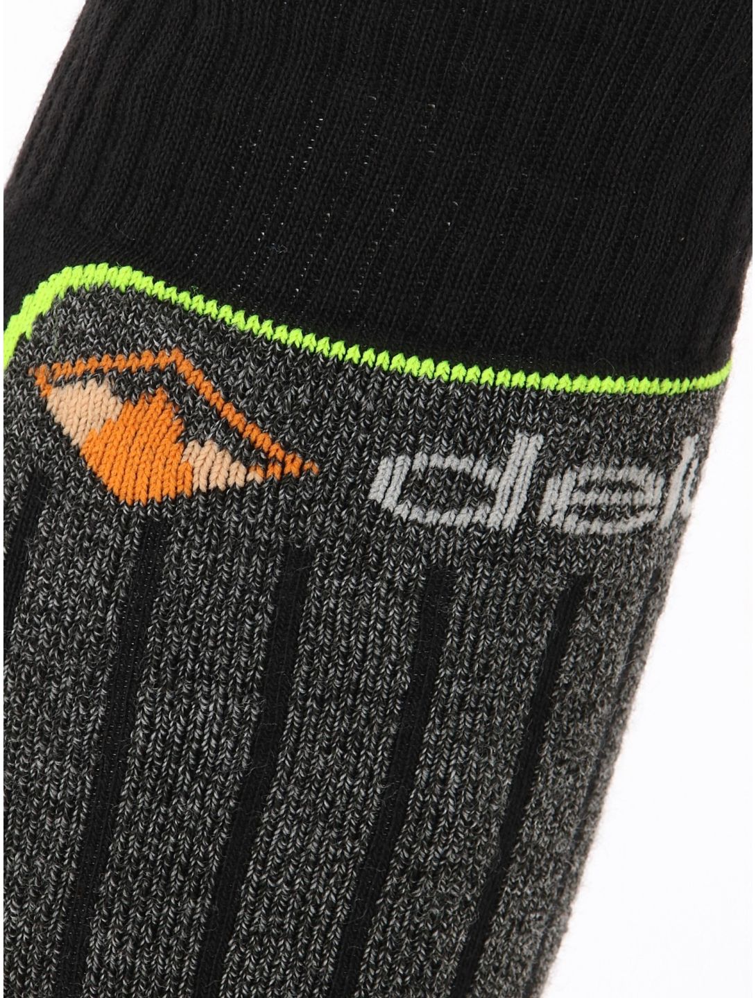 Deluni, Luca calcetines de esquí niños Black With Neon Green Lines negro, verde 