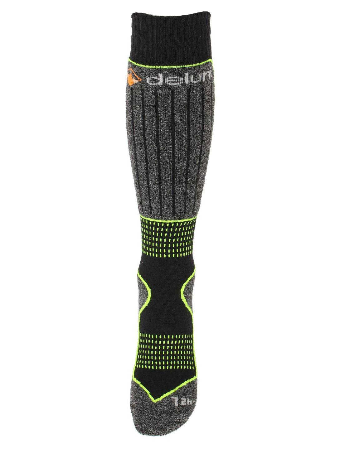 Deluni, Gaia calcetines de esquí unisex Black With Neon Green Lines negro, verde 