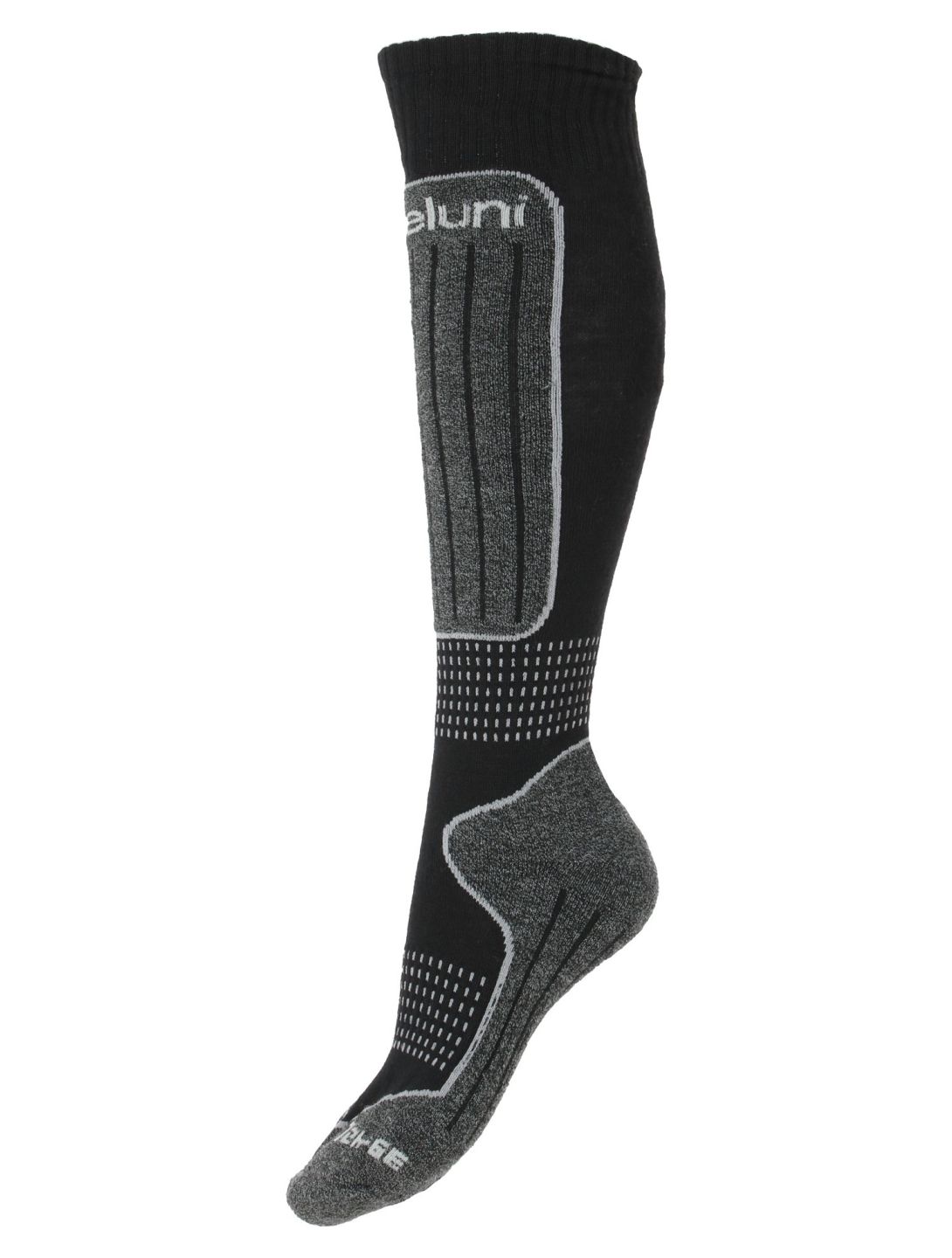 Deluni, Luca 3 Pair calcetines de esquí 3 pares niños Black With Grey Lines gris, negro 