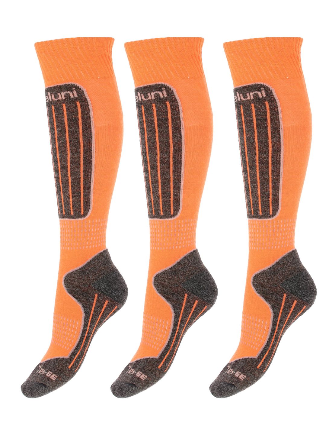 Deluni, Gaia 3 pair calcetines de esquí 3 pares unisex Orange naranja 