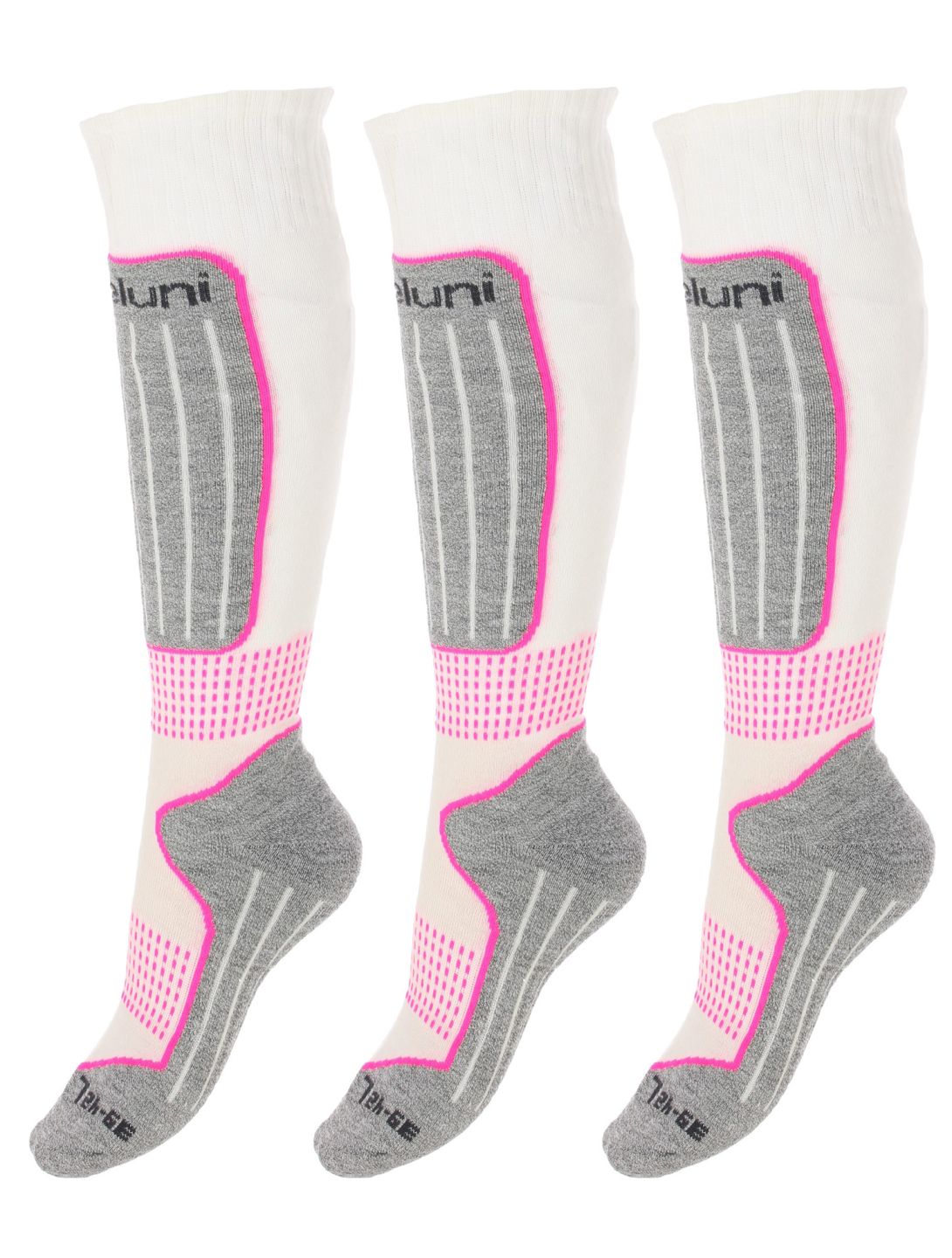 Deluni, Gaia 3 pair calcetines de esquí 3 pares unisex White With Lila Stripes blanco 