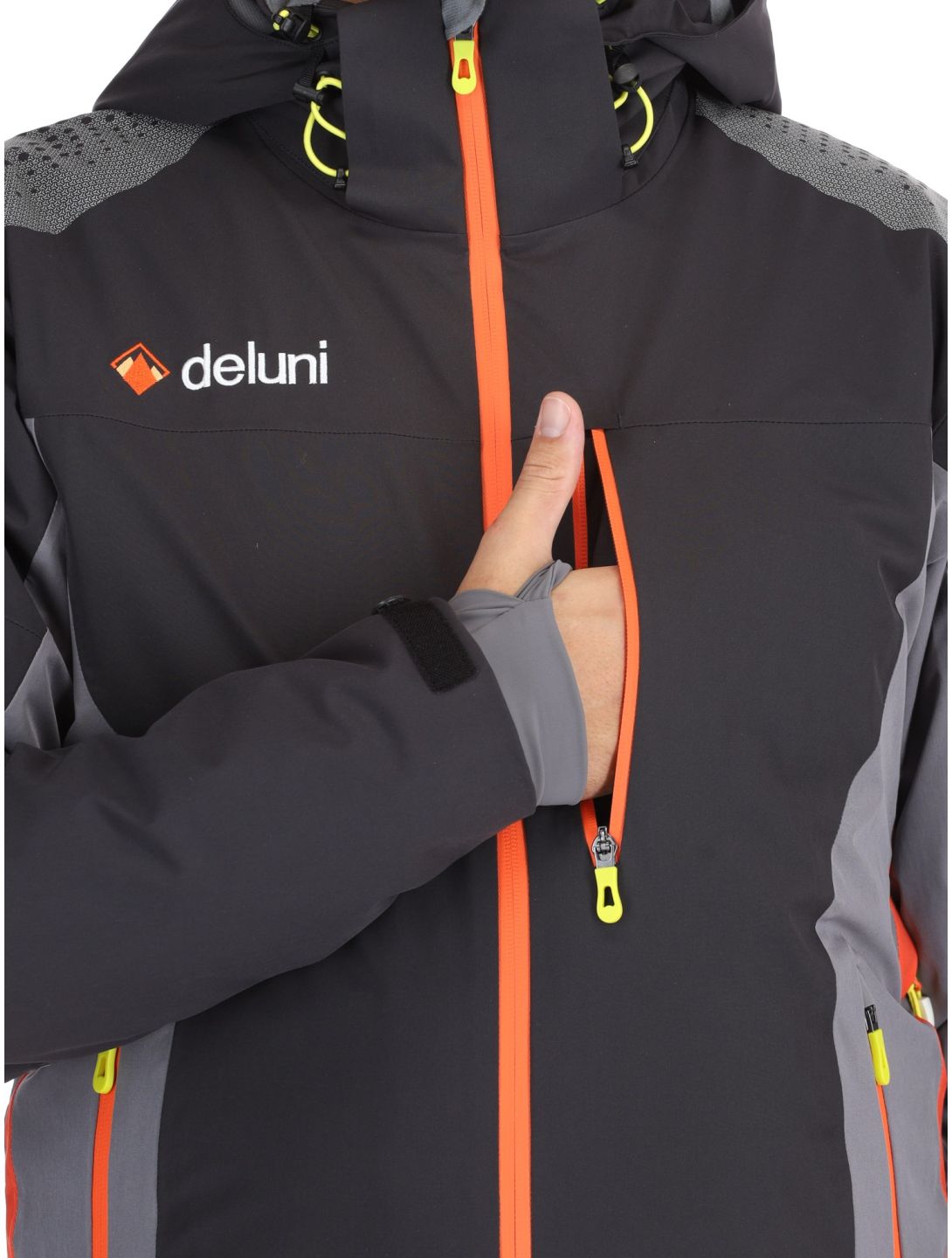 Deluni, Challenger 4 chaqueta de esquí hombres Black / Anthracite gris, negro 