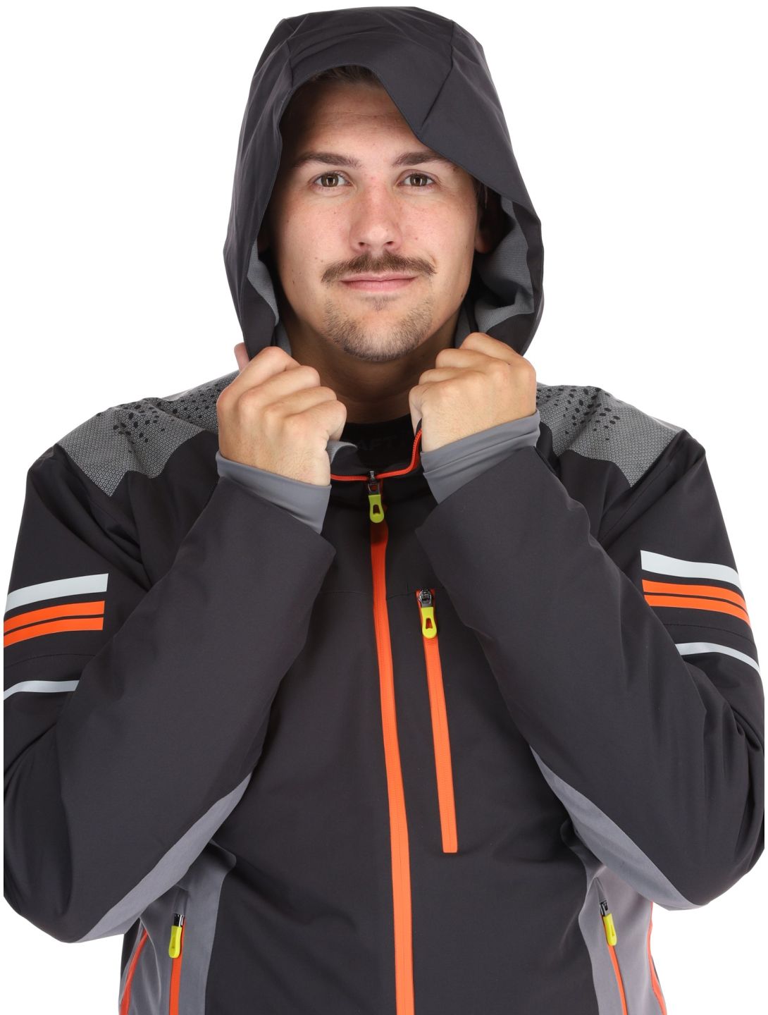 Deluni, Challenger 4 chaqueta de esquí hombres Black / Anthracite gris, negro 