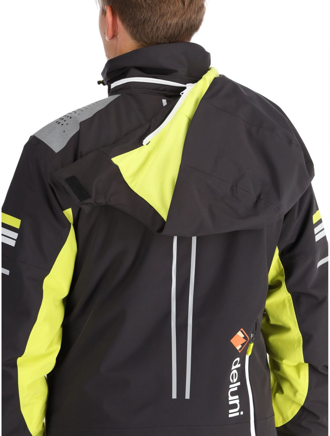 Deluni, Challenger 4 chaqueta de esquí hombres Black / Yellow Lime amarillo, negro 