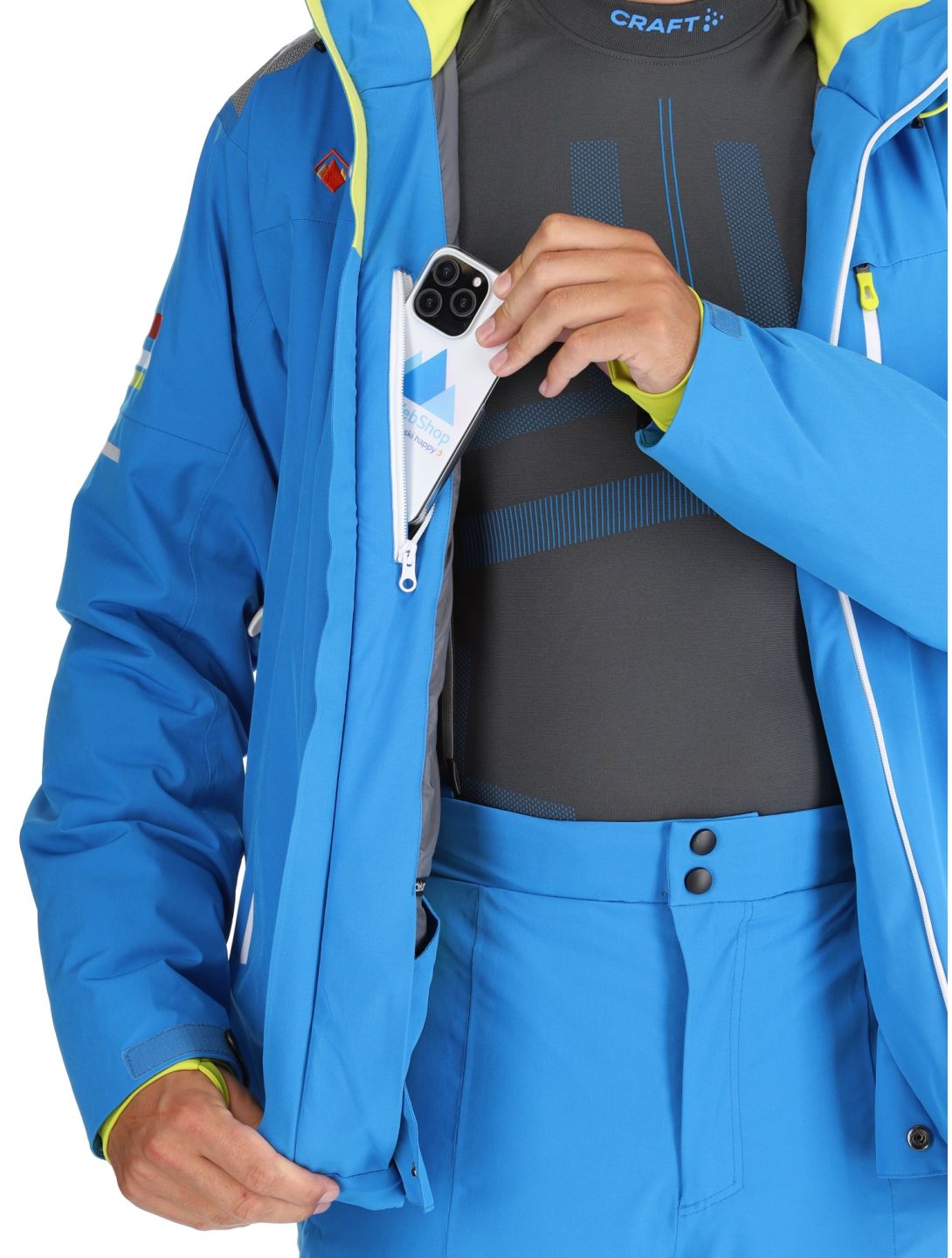 Deluni, Challenger 4 chaqueta de esquí hombres Sky Blue azul 