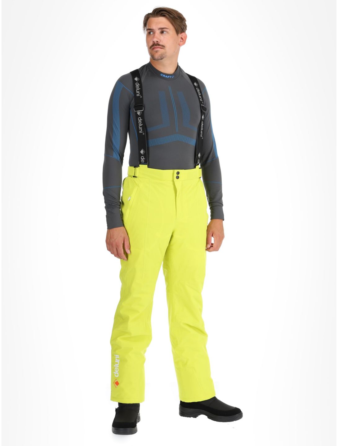 Deluni, Challenger 4 pantalones de esquí hombres Yellow Lime amarillo 