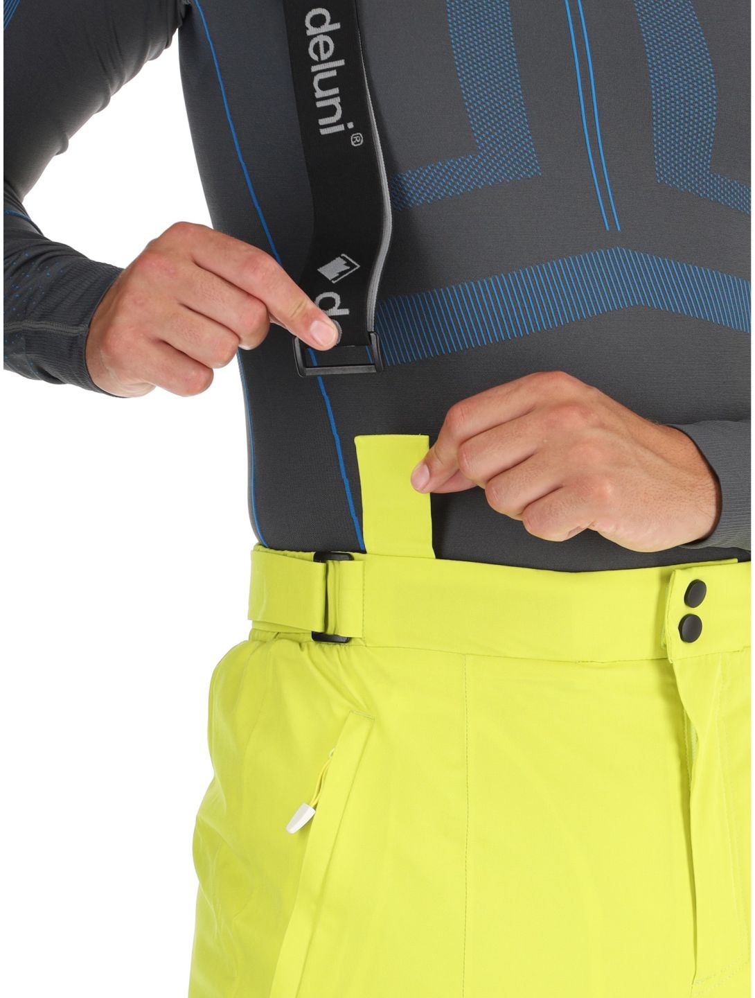 Deluni, Challenger 4 pantalones de esquí hombres Yellow Lime amarillo 