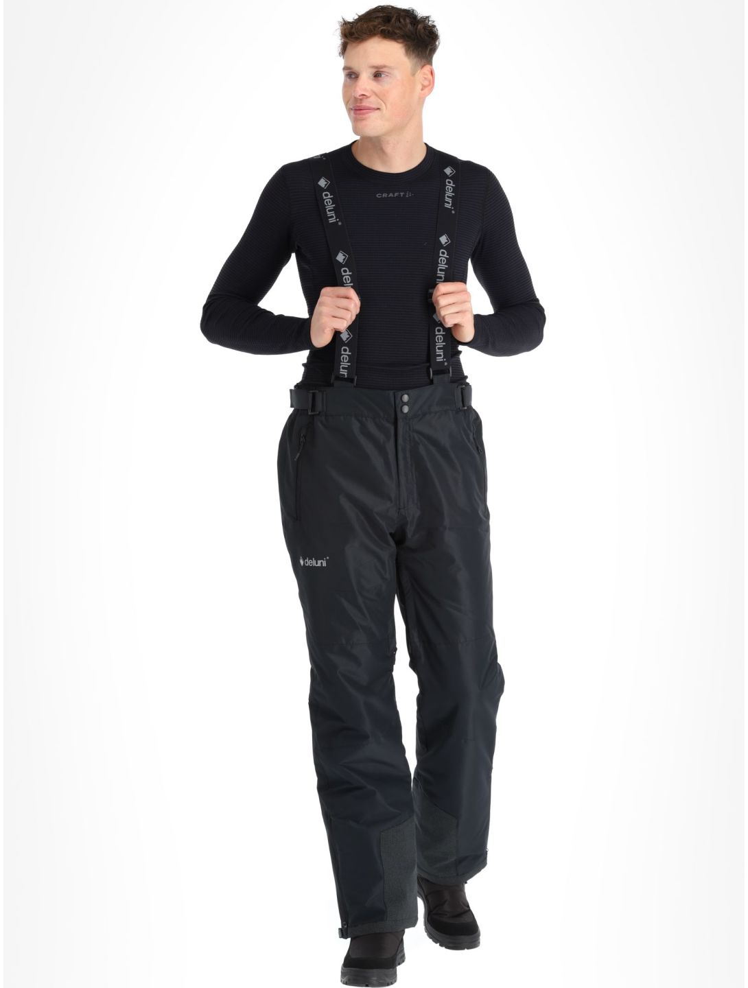 Deluni, Icerocker Pure pantalones de esquí hombres Black negro 