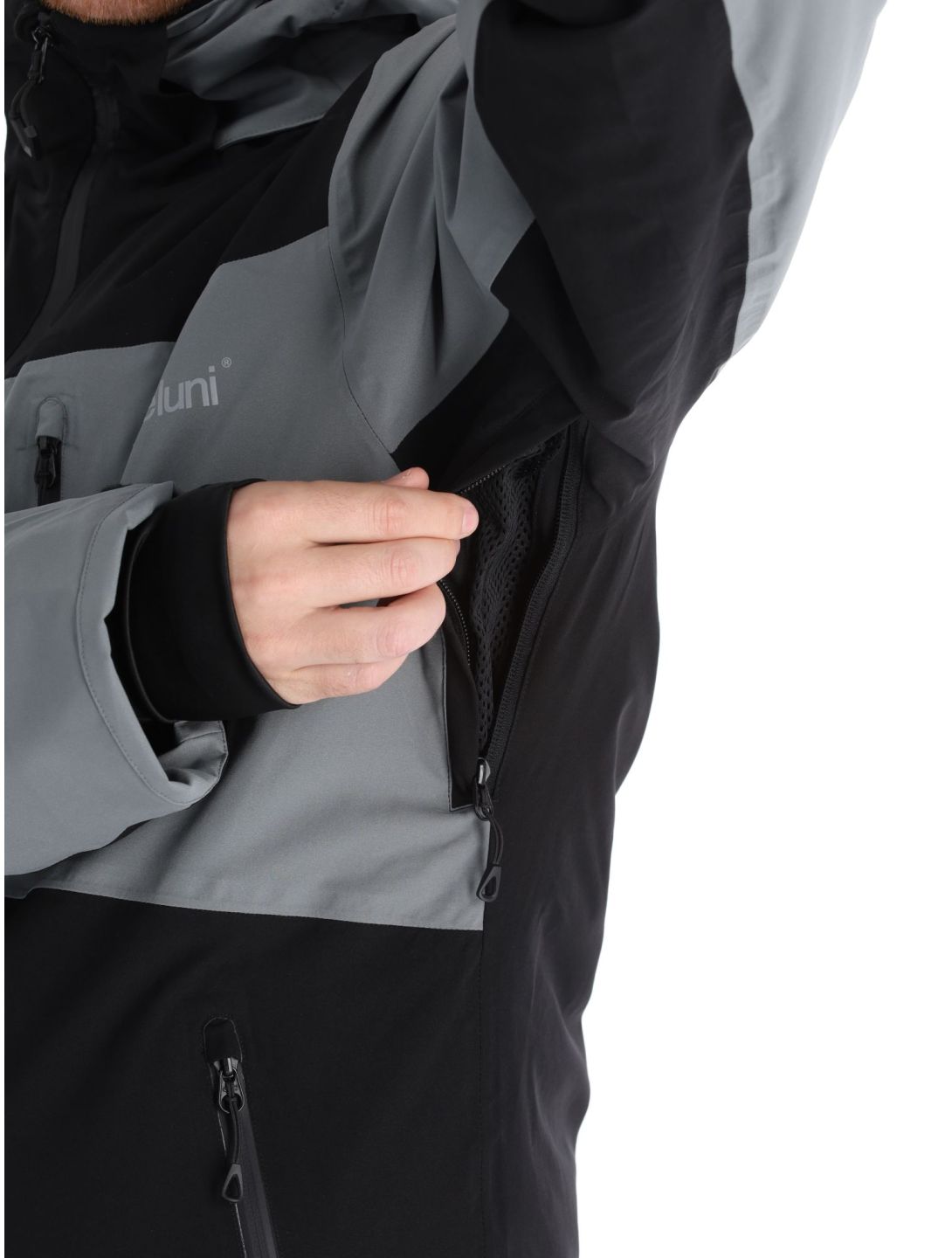 Deluni, Icerocker Plus chaqueta de esquí hombres Black / Dark Grey gris, negro 