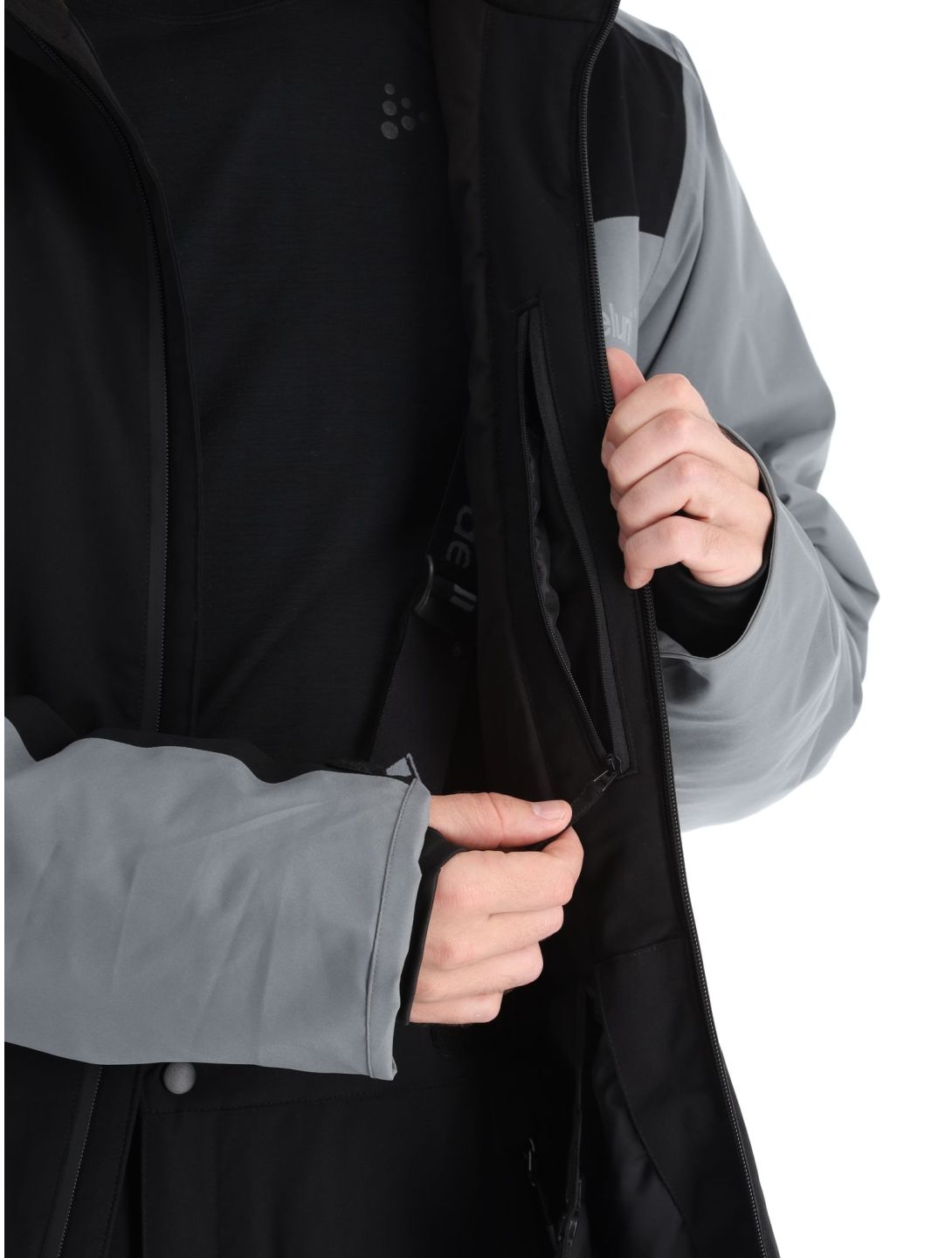 Deluni, Icerocker Plus chaqueta de esquí hombres Black / Dark Grey gris, negro 