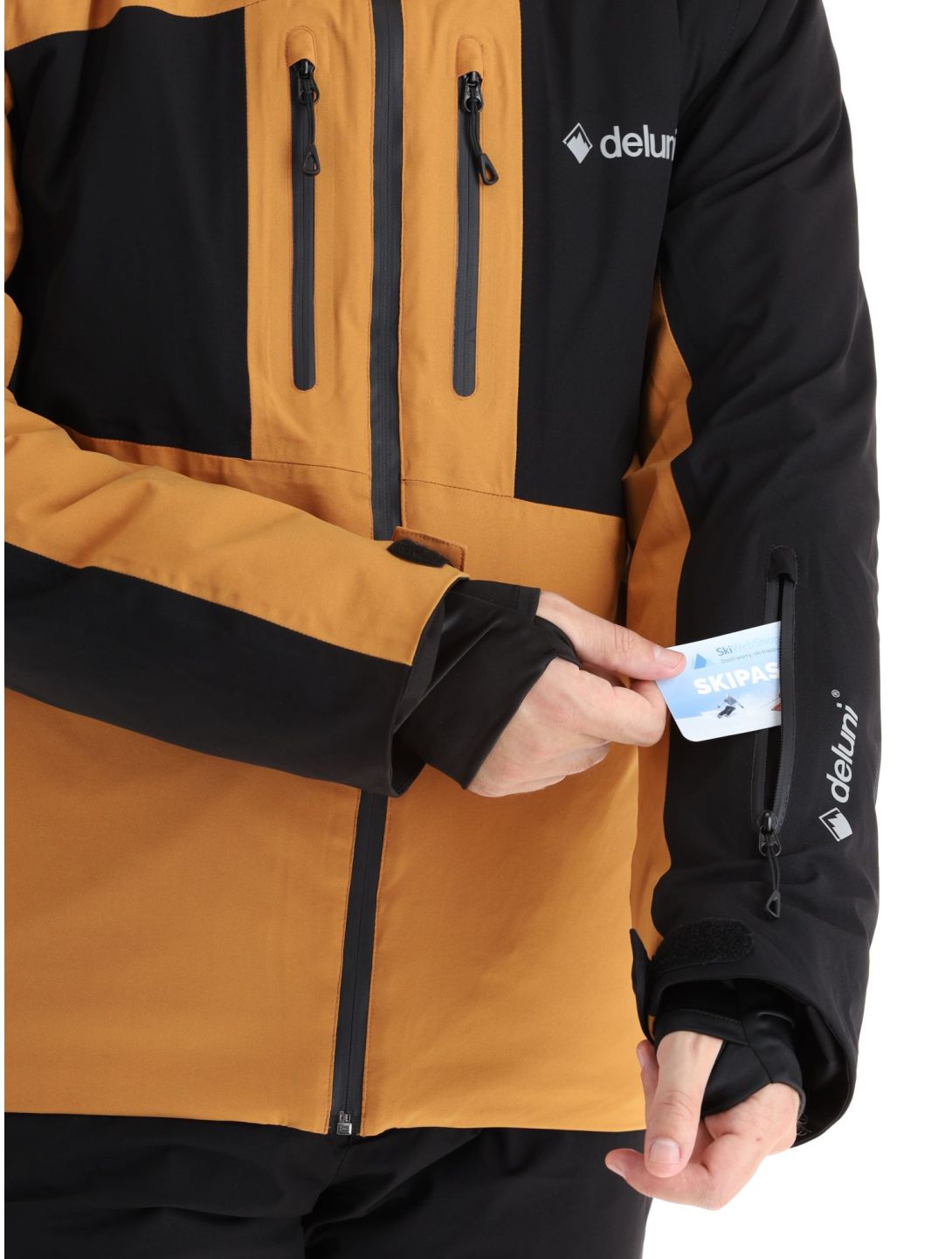 Deluni, Icerocker Pro chaqueta de esquí hombres Black / Brown marrón, negro 