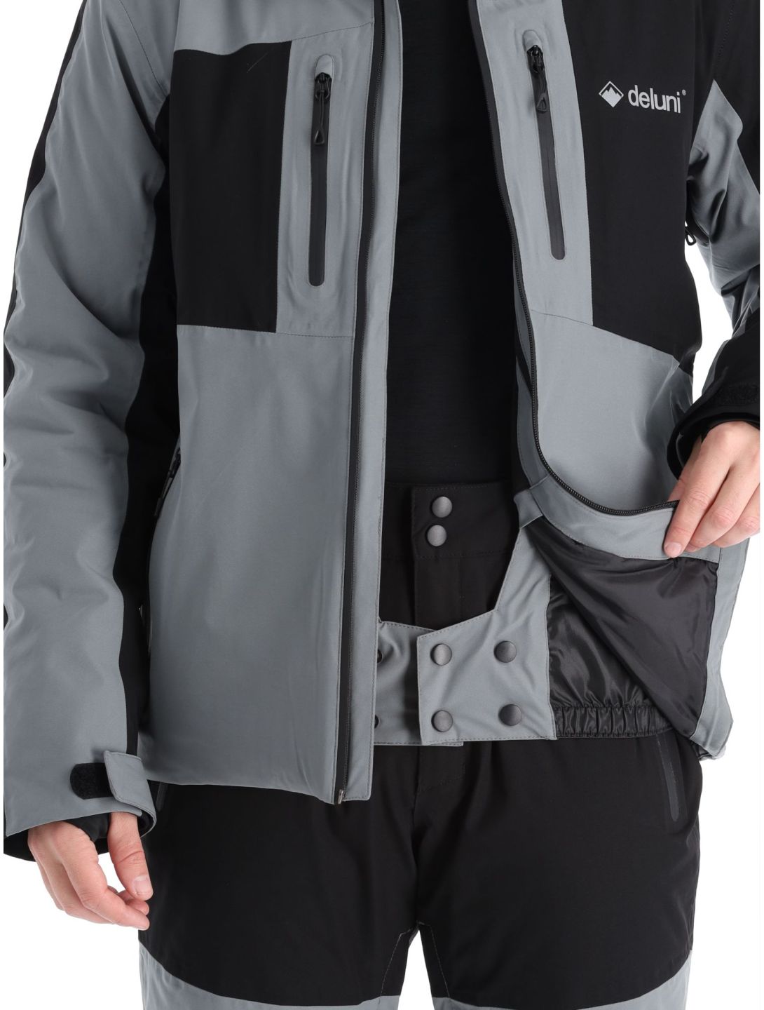 Deluni, Icerocker Pro chaqueta de esquí hombres Black / Dark Grey gris, negro 