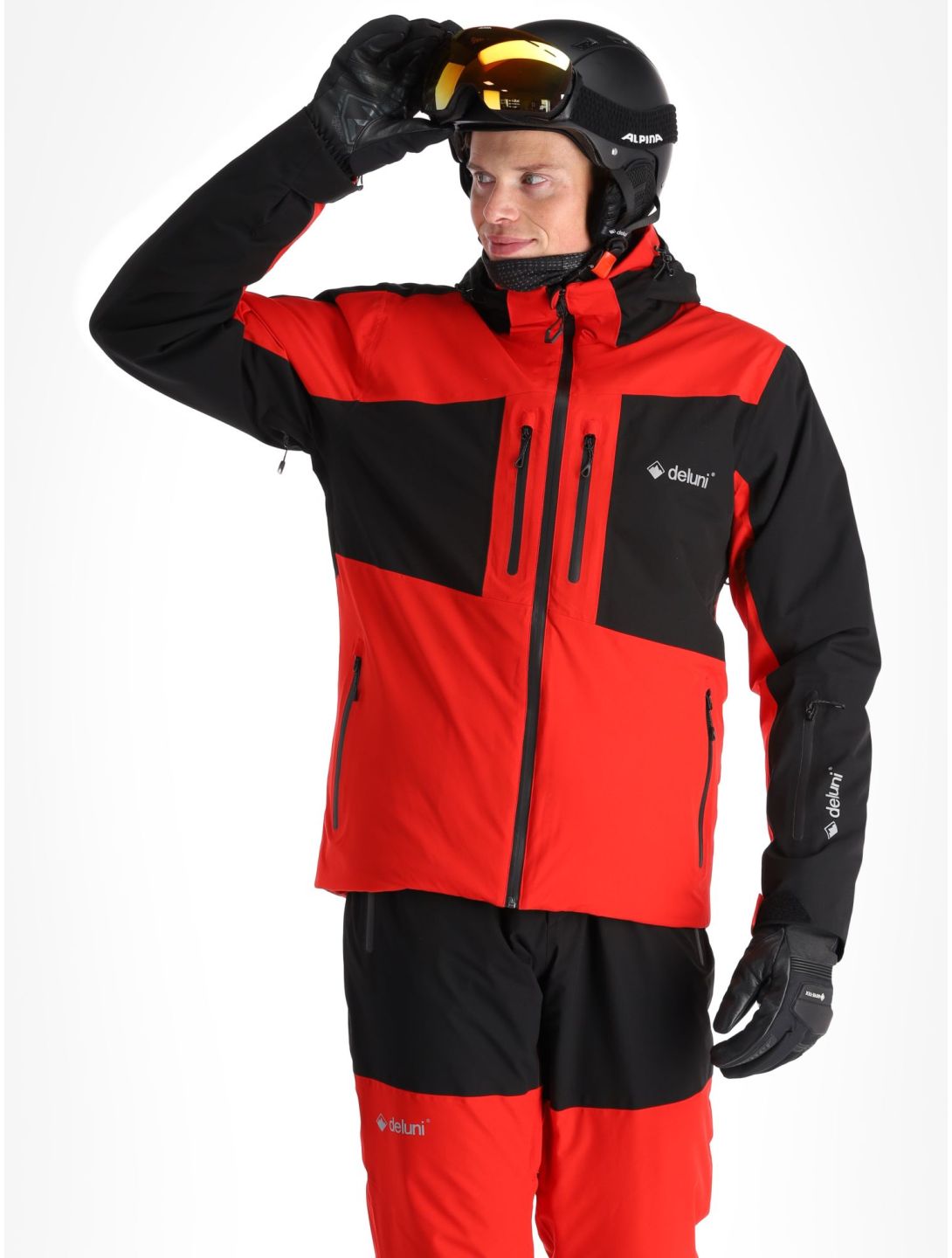 Deluni, Icerocker Pro chaqueta de esquí hombres Black / Red negro, rojo 