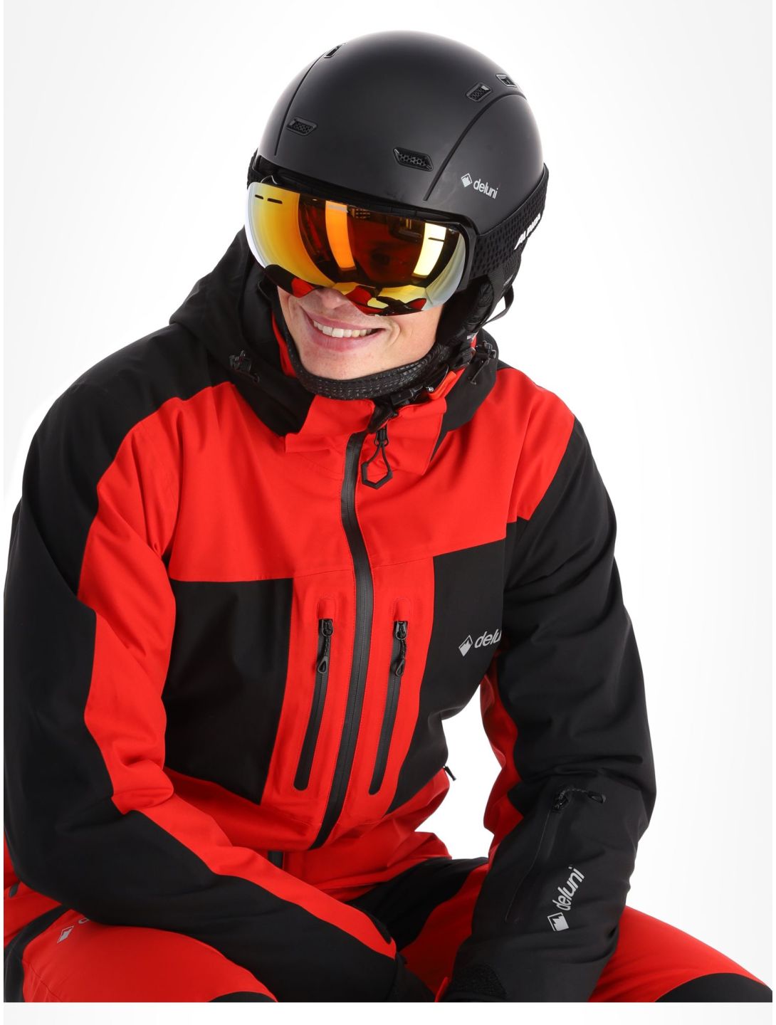 Deluni, Icerocker Pro chaqueta de esquí hombres Black / Red negro, rojo 