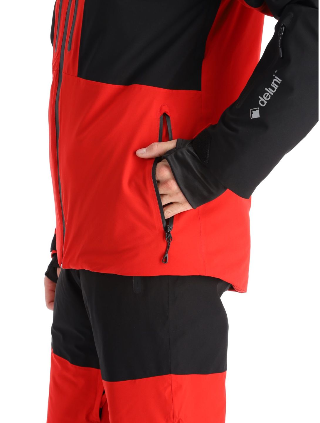 Deluni, Icerocker Pro chaqueta de esquí hombres Black / Red negro, rojo 