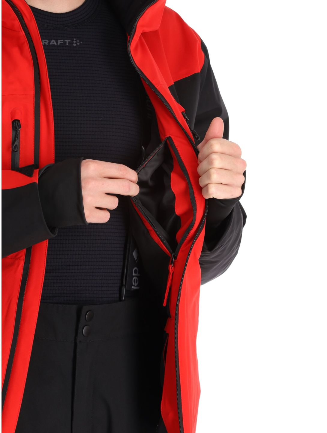 Deluni, Icerocker Pro chaqueta de esquí hombres Black / Red negro, rojo 