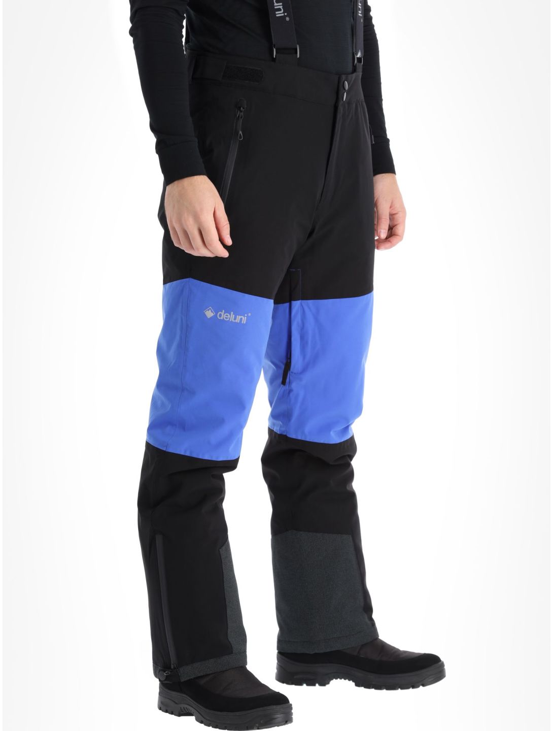 Deluni, Icerocker Pro pantalones de esquí hombres Black / Blue azul, negro 