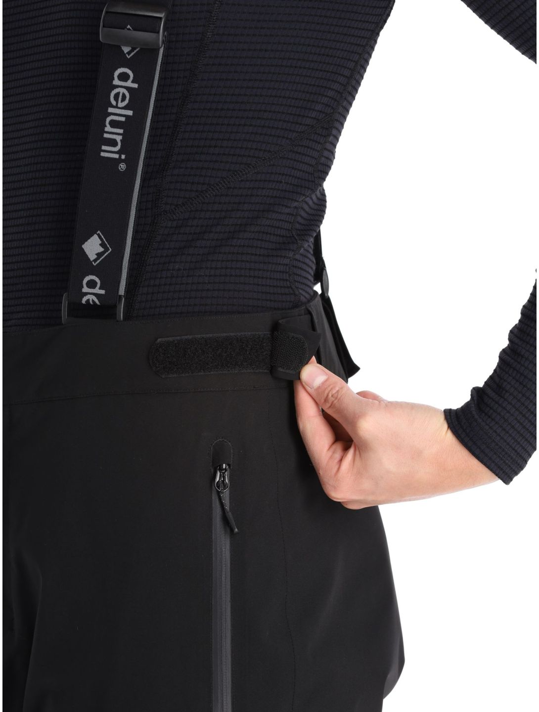 Deluni, Icerocker Pro pantalones de esquí hombres Black / Red negro, rojo 