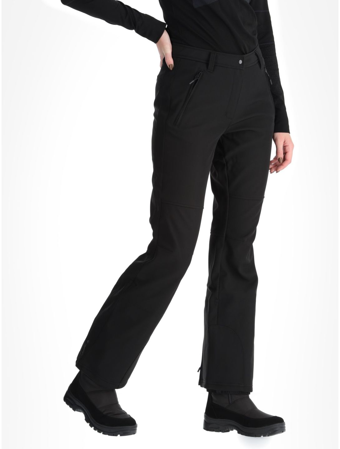 Deluni, Neva pantalones de esquí softshell mujeres Basic Black negro 