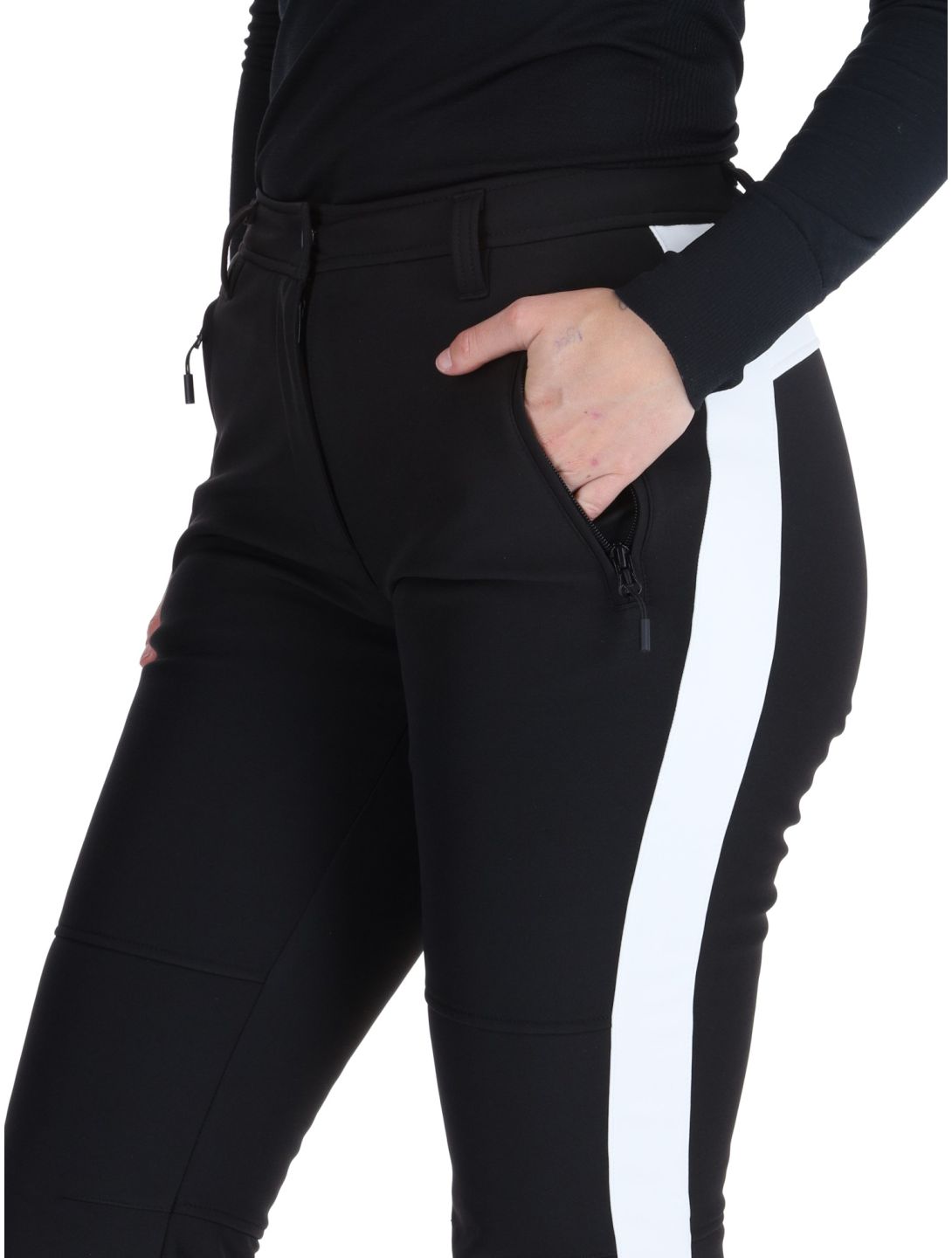 Deluni, Neva pantalones de esquí softshell mujeres Black negro 