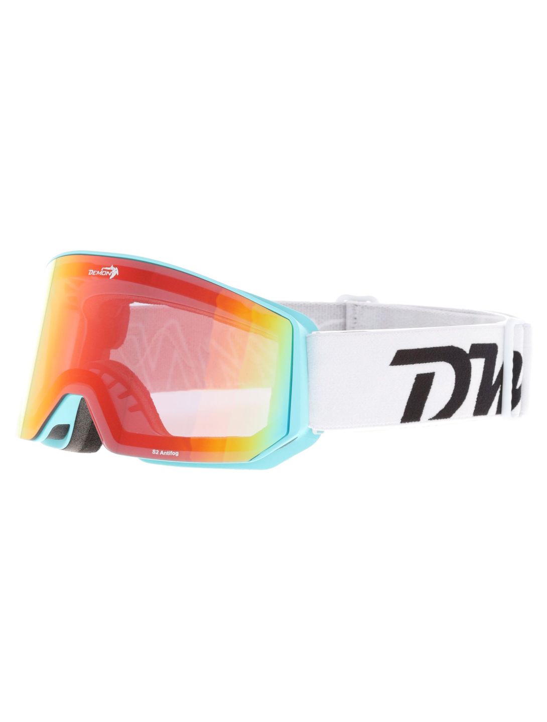 Demon, Intrepid (OTG) gafas de esquí unisex Matt Light Blue - Orange Red Mirror azul 