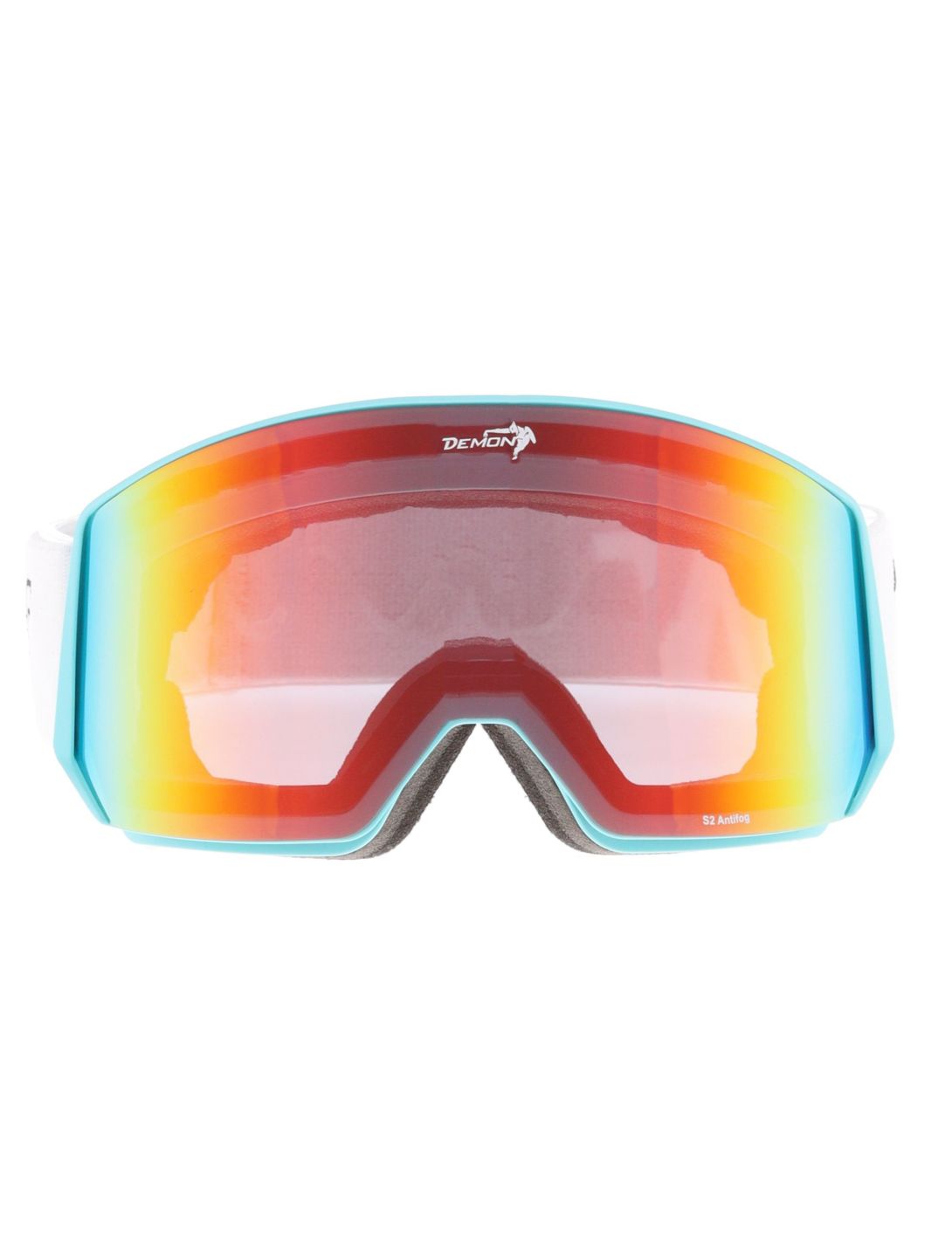 Demon, Intrepid (OTG) gafas de esquí unisex Matt Light Blue - Orange Red Mirror azul 