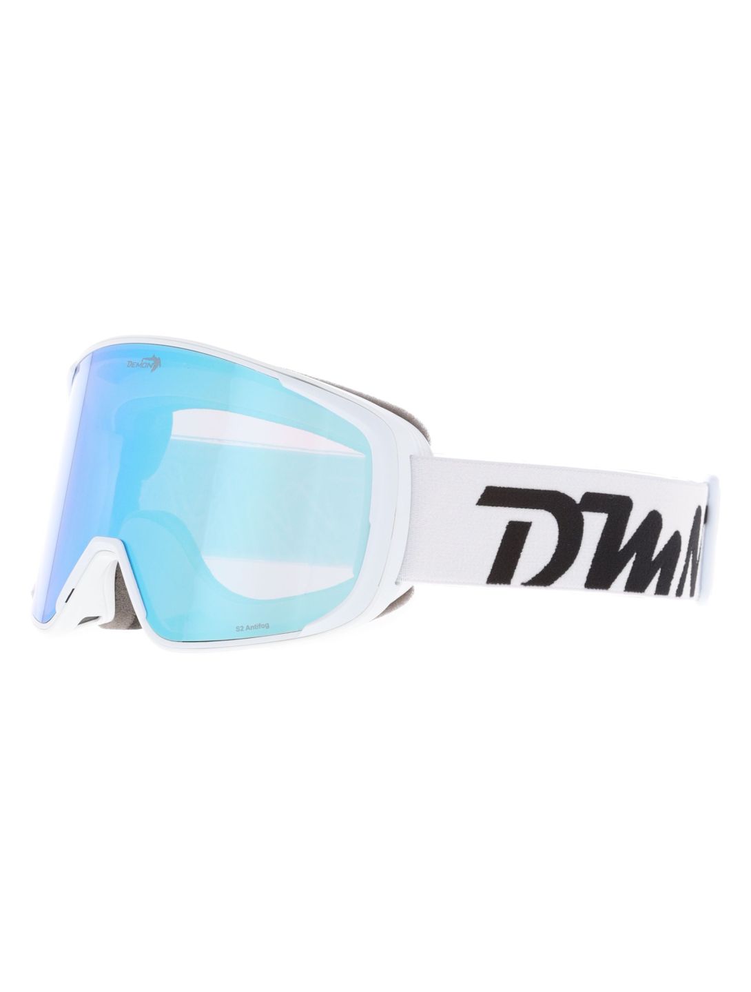 Demon, Provider gafas de esquí unisex Matt White Blue - Orange Blue Mirror 